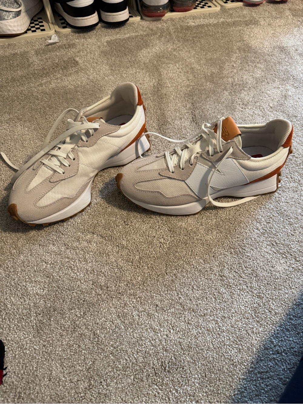 New Balance White & Tan Everyday Sneakers